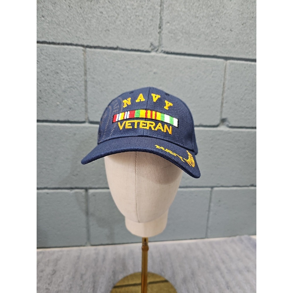 U.S NAVY‎ VETERAN HAT BALLCAP Blue New Navy Veteran on bill